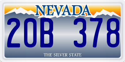 NV license plate 20B378