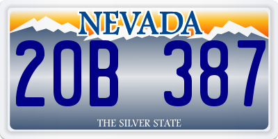 NV license plate 20B387