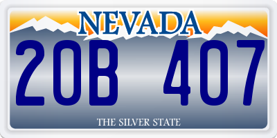 NV license plate 20B407