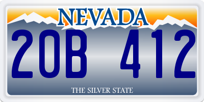 NV license plate 20B412