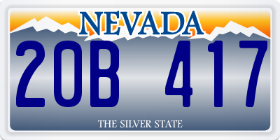 NV license plate 20B417