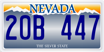 NV license plate 20B447