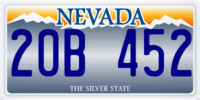 NV license plate 20B452