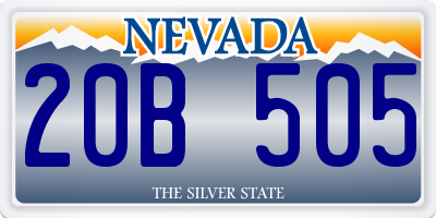 NV license plate 20B505