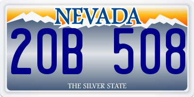 NV license plate 20B508