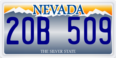 NV license plate 20B509