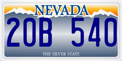 NV license plate 20B540