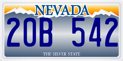 NV license plate 20B542