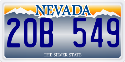 NV license plate 20B549