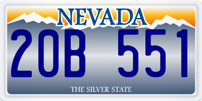 NV license plate 20B551