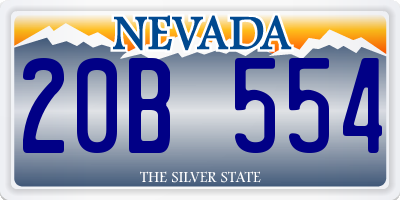 NV license plate 20B554