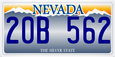 NV license plate 20B562