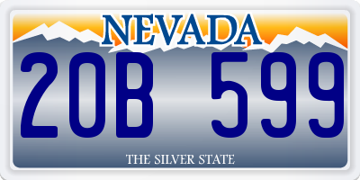 NV license plate 20B599