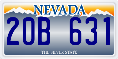 NV license plate 20B631