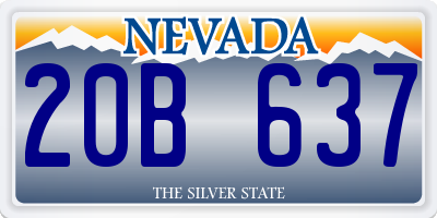 NV license plate 20B637