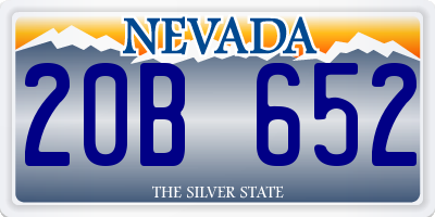 NV license plate 20B652