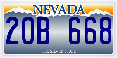NV license plate 20B668