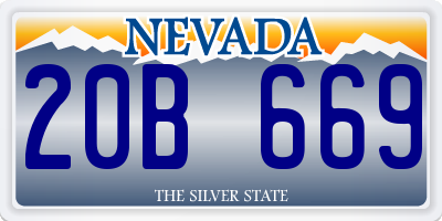 NV license plate 20B669