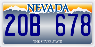 NV license plate 20B678