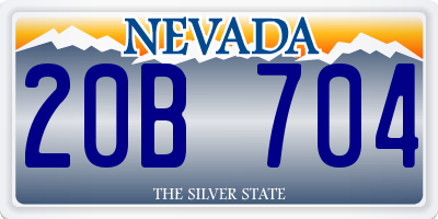 NV license plate 20B704