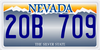 NV license plate 20B709