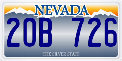 NV license plate 20B726