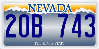 NV license plate 20B743