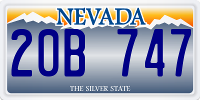 NV license plate 20B747