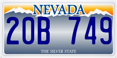 NV license plate 20B749