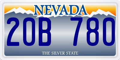 NV license plate 20B780