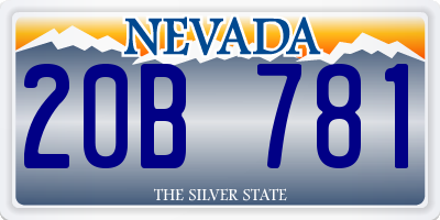 NV license plate 20B781