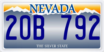 NV license plate 20B792