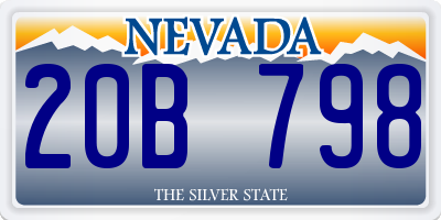 NV license plate 20B798