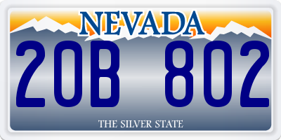 NV license plate 20B802
