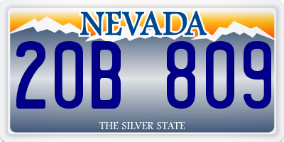 NV license plate 20B809