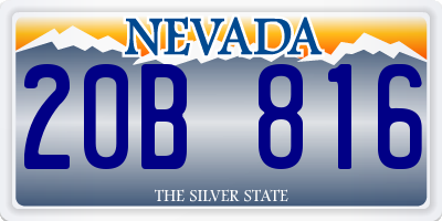 NV license plate 20B816