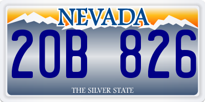 NV license plate 20B826