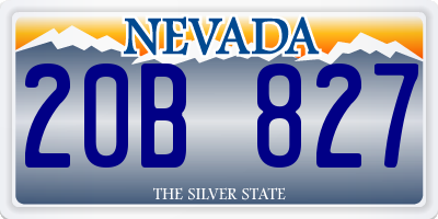 NV license plate 20B827