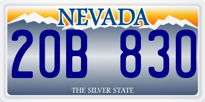 NV license plate 20B830