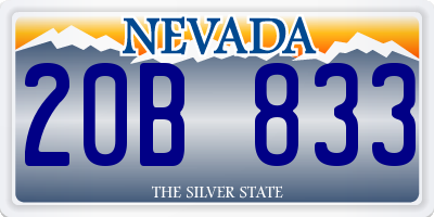 NV license plate 20B833