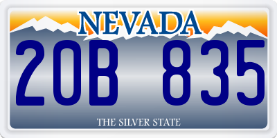 NV license plate 20B835