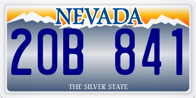 NV license plate 20B841