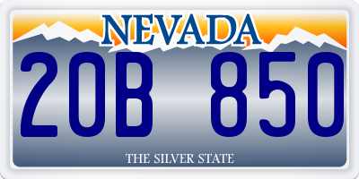 NV license plate 20B850