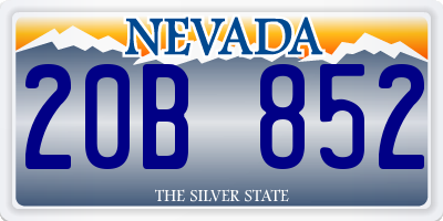 NV license plate 20B852