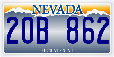 NV license plate 20B862