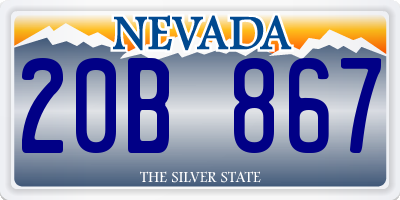 NV license plate 20B867