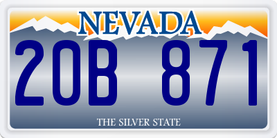 NV license plate 20B871