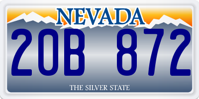 NV license plate 20B872