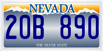 NV license plate 20B890