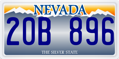 NV license plate 20B896